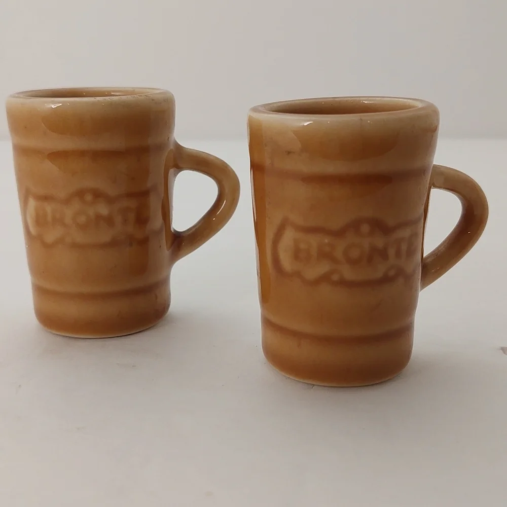 Bronte Shot Glasses Genuine Regal China Yorkshire Liqueur Pair Mini Mugs